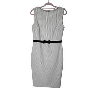 Paper‎ Dolls Sleeveless White & Black Bodycon Back Zipper Pencil Dress Size 10